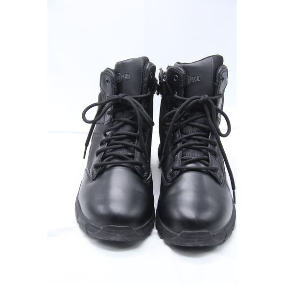 Interceptor Tactical Boots Mens Size 9 Black Leather Slip Resist Side Zip